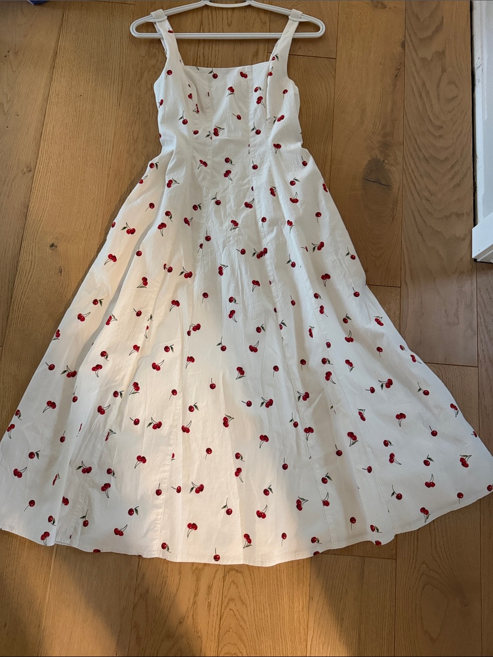 Abercrombie & Fitch White Sundress with Red Cherry Print